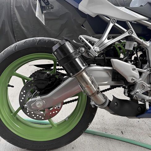 Motorcycle Exhaust, 2 inch Inlet Motorcycle Muffler, Slip On Muffler Exhaust with Mid Pipe, Fits Honda Kawasaki Z900 GSXR750 CBR650 more in Kuwait