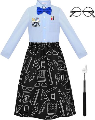 ReliBeauty Girls Teacher Costume with Glasses and Pointer Finger Stick in Saudi Arabia