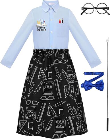 ReliBeauty Girls Teacher Costume with Glasses and Pointer Finger Stick in Saudi Arabia