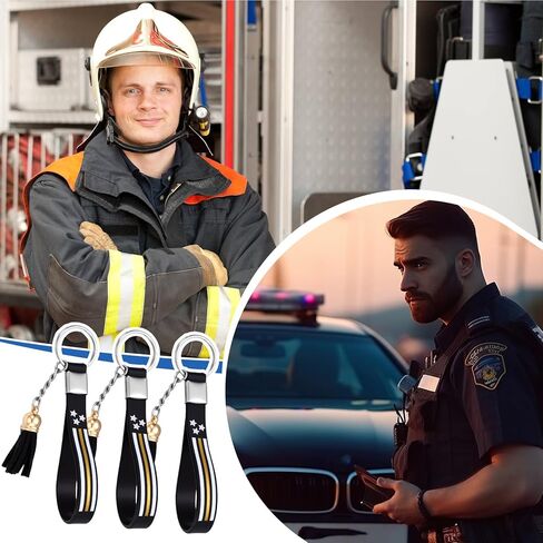 50 قطعة من نوسيني 911 هدايا مرسل سلاسل مفاتيح رفيعة بخط ذهبي من السيليكون العلم الأمريكي مع شرابات لسائقي شاحنة السحب وحراس الأمن في حالات الطوارئ والمستجيبين الأوائل in Saudi Arabia