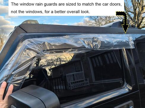 4 قطع أصلية من عاكس الرياح لنافذة التهوية متوافق مع 2005-2009 هامر H3، ظلال حماية من المطر والدخان الداكن والشمس والثلج، وشريط مقاوم للشمس على واقي النافذة الجانبية 94501 in Kuwait