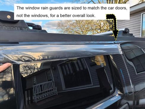 4 قطع أصلية من عاكس الرياح لنافذة التهوية متوافق مع 2005-2009 هامر H3، ظلال حماية من المطر والدخان الداكن والشمس والثلج، وشريط مقاوم للشمس على واقي النافذة الجانبية 94501 in Kuwait