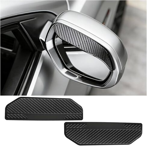 HZEL 2PCS Car Side Mirror Visor Rain Guards, Carbon Fiber Vehicle Rear View Mirror Rain Shield Cover, Automotive Exterior Rearview Visor Eyebrow Protector, Universal for SUV Van Truck in Saudi Arabia