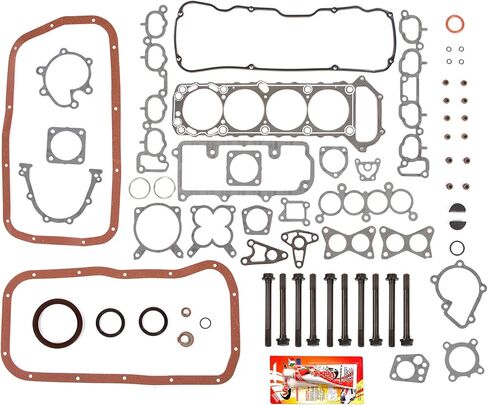 Compatible With 89-97 Nissan 240SX Pickup D21 KA24E SOHC Full Gasket Set Head Bolts in Kuwait