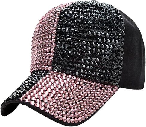 ECYC Ltd بلينغ قبعات البيسبول للنساء والرجال، بلورات حجر الراين رصع قبعة بيسبول قابل للتعديل قبعة بيسبول قبعة الشمس in Kuwait