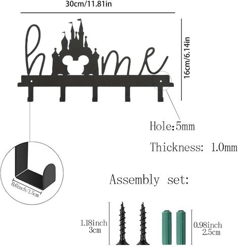 Modern Style Decoration Metal Mouse Castle Hook Decor Wall Art Decorations Hanging Sculpture for Decorate Living Room, Dining Room, Bedroom or Outdoor in Saudi Arabia