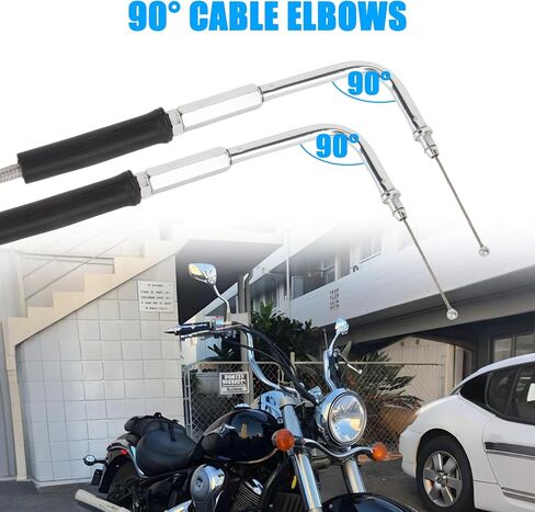 PSLER 42 Inch Stainless Steel Throttle Cable and Idle Cable Set, Motorcycle Throttle Idle Cable Kit, Throttle Housing for FXST FLST XL 1996-Later, FXD FLT 1999-2017, Replace 56579-02A, ELV70-0300-AIC in Saudi Arabia