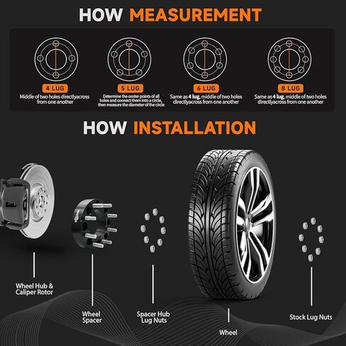 4 Pack 8x170mm Wheel Spacers for Ford F250 F350 Super Duty, 2" Thick Forged Hubcentric Tire Spacer, M14x1.5 Thread Studs & 125mm Centric Bore, 8 Lug Hub Centric Wheel Adapters in Kuwait