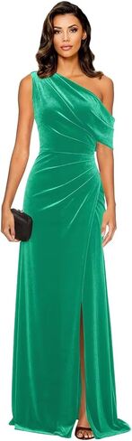 فساتين وصيفة العروس بكتف واحد للنساء 2026 فستان طويل مخملي حورية البحر للحفلات المسائية الرسمية مع فتحة in Kuwait