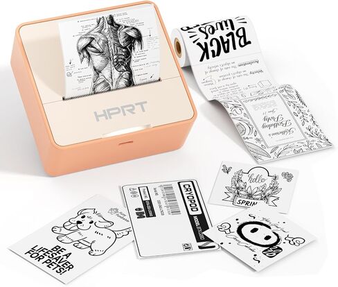 HPRT Mini Sticker Printer, Mini Thermal Maker Machine with 1 Roll Sticker Paper, Bluetooth Inkless Portable Printer for Study Notes, Pictures, Kids DIY, Label, Gift in Saudi Arabia
