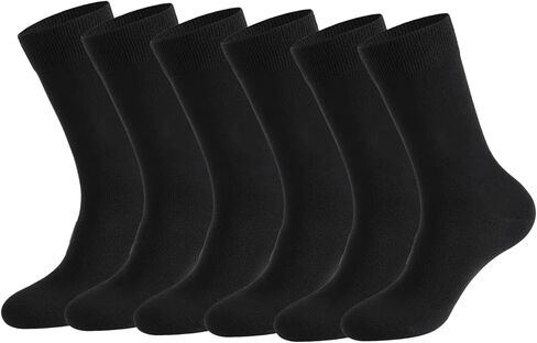 JIFANPAUL Men's Black Dress Socks, Cushioned, Breathable & Durable for Business and Formal Wear, 6 Pairs in Kuwait