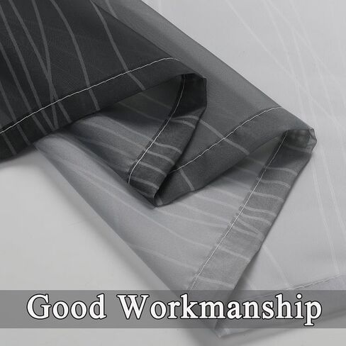 Estelar Textiler ستائر شبه شفافة باللونين الأبيض والأسود بطول 84 بوصة لغرفة المعيشة، خفيفة الوزن لمعالجة النوافذ وتصفية الضوء بحلقة معدنية متدرجة لغرفة النوم، 52 عرضًا × 84 طولًا، لوحتان in Kuwait