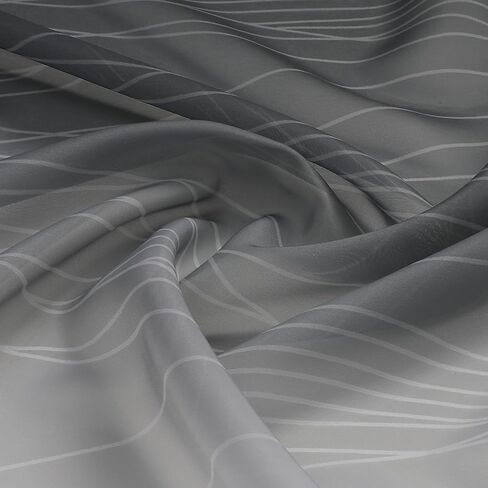 Estelar Textiler ستائر شبه شفافة باللونين الأبيض والأسود بطول 84 بوصة لغرفة المعيشة، خفيفة الوزن لمعالجة النوافذ وتصفية الضوء بحلقة معدنية متدرجة لغرفة النوم، 52 عرضًا × 84 طولًا، لوحتان in Kuwait