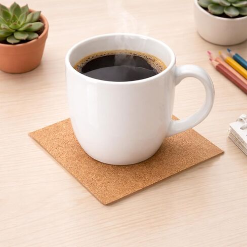 30 Pcs Self-Adhesive Cork Sheets, 3.5"x 3.5" Square Cork Coasters & Mats with Strong Adhesive Backing, Mini Wall Board for DIY Coasters and DIY Crafts Corks Board Squares, Corks Tiles in Saudi Arabia