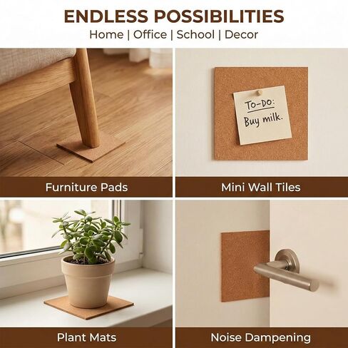 30 Pcs Self-Adhesive Cork Sheets, 3.5"x 3.5" Square Cork Coasters & Mats with Strong Adhesive Backing, Mini Wall Board for DIY Coasters and DIY Crafts Corks Board Squares, Corks Tiles in Saudi Arabia