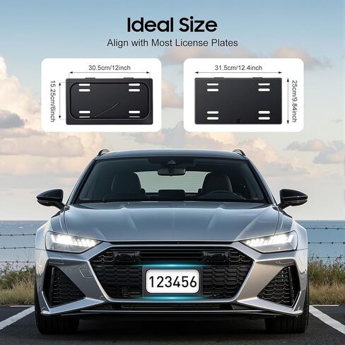 1 حزمة لوحة الترخيص الأمامية قوس حامل الإطار العلامة العالمية سحب إلى أسفل الأمامي/الخلفي إطار لوحة الترخيص الكهربائية حامل لوحة الترخيص لسيارة شاحنة فان سيارات الدفع الرباعي مع جهاز التحكم عن بعد in Kuwait