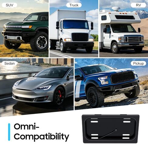 1 حزمة لوحة الترخيص الأمامية قوس حامل الإطار العلامة العالمية سحب إلى أسفل الأمامي/الخلفي إطار لوحة الترخيص الكهربائية حامل لوحة الترخيص لسيارة شاحنة فان سيارات الدفع الرباعي مع جهاز التحكم عن بعد in Kuwait