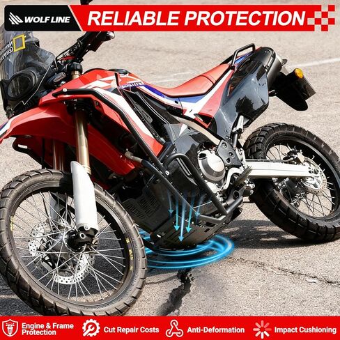 Motorcycle Engine Guard Crash Bar with Skid Plate for CRF250L Rally 2017 2018 2019 2020 Highway Bar Bumper in Kuwait