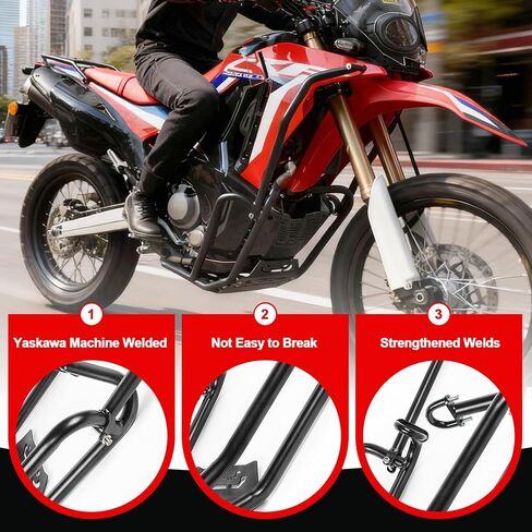 Motorcycle Engine Guard Crash Bar with Skid Plate for CRF250L Rally 2017 2018 2019 2020 Highway Bar Bumper in Kuwait