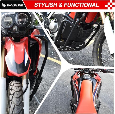 Motorcycle Engine Guard Crash Bar with Skid Plate for CRF250L Rally 2017 2018 2019 2020 Highway Bar Bumper in Kuwait