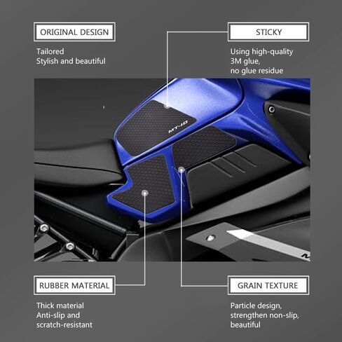 Motorcycle Tank Grip Side Decals Anti Slip Tank Pad Stickers for Yamaha MT-10 MT10 MT 10 FZ10 FZ-10 FZ 10 2016-2021 Tank Grips in Saudi Arabia