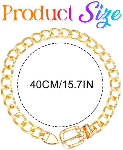 Nicute Gold Chunky Choker Necklace Cuban Link Chain Thick Belt Chain Necklace for Women (Gold) in Saudi Arabia