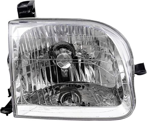 Headlight Assembly for 2000 2001 2002 2003 2004 Toyota Tundra Regular and Access Cab Halogen Head Light Headlamp, Chrome Housing Clear Lens Driver and Passenger Side,Replace # TO2502129,TO2503129 in Saudi Arabia