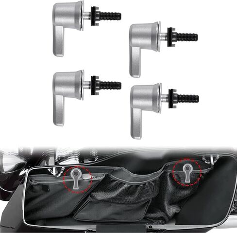 WYNMOTO Saddlebag Lever Lock,Security Hardware Theft Deterrent System Twist Block Fit For Harley Touring CVO Heritage Softail Motorcycle Fastener Bolts Nuts Mounting Kit 1992-2021 Chrome in Kuwait