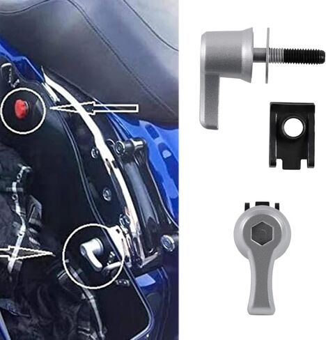 WYNMOTO Saddlebag Lever Lock,Security Hardware Theft Deterrent System Twist Block Fit For Harley Touring CVO Heritage Softail Motorcycle Fastener Bolts Nuts Mounting Kit 1992-2021 Chrome in Kuwait