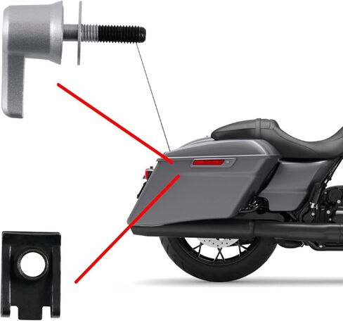 WYNMOTO Saddlebag Lever Lock,Security Hardware Theft Deterrent System Twist Block Fit For Harley Touring CVO Heritage Softail Motorcycle Fastener Bolts Nuts Mounting Kit 1992-2021 Chrome in Kuwait