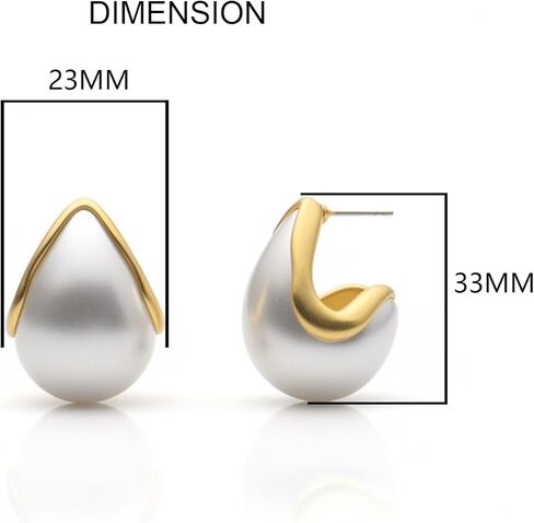 العتيقة مات مطلية بالذهب مكتنزة هوب الأقراط الأساسية للنساء فو اللؤلؤ بيان دوب الأطواق الأقراط in Kuwait