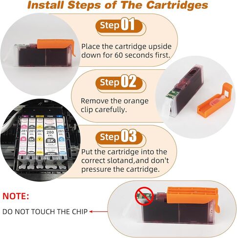 PGI-280XXL CLI-281XXL 280XL 281XL خراطيش الحبر استبدال لطابعات Canon PIXMA TS702 TS702a TR8620 TR8620a TR7520 TS6320 TS9520a in Kuwait