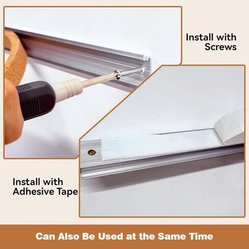 LILXIU 5 PCS Aluminum Trim Cork Board Strips for Walls 45.66 * 1.18 Inch Cork Strips Bulletin Bar Strip with Accessories Bulletin Board Strip for Home Office Classroom Decor in Kuwait