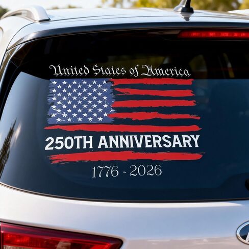 250 Anniversary USA Car Window Decal Stickers - Patriot Eagle Statue of Liberty Vinyl Decal for Car Truck Laptop Bumper Sticker 250 Years USA Independence Day Car Decal 2-Pack in Saudi Arabia