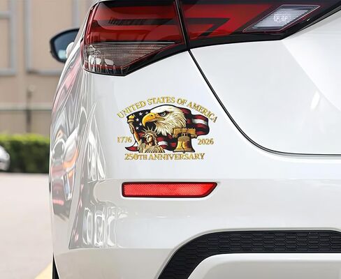 250 Anniversary USA Car Window Decal Stickers - Patriot Eagle Statue of Liberty Vinyl Decal for Car Truck Laptop Bumper Sticker 250 Years USA Independence Day Car Decal 2-Pack in Saudi Arabia