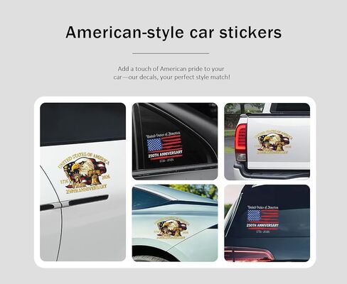 250 Anniversary USA Car Window Decal Stickers - Patriot Eagle Statue of Liberty Vinyl Decal for Car Truck Laptop Bumper Sticker 250 Years USA Independence Day Car Decal 2-Pack in Saudi Arabia