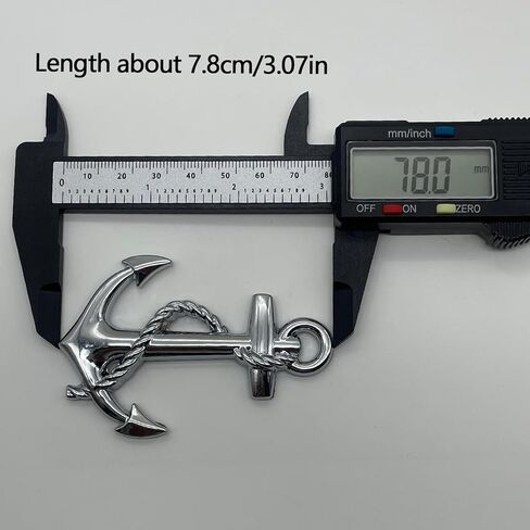 Chrome Metal Anchor Emblem Anchor Car Badge, 3D Nautical Metal Automotive Decal Sticker for Trunk Truck SUV Boat Van Vehicle Exterior Accessories (Chrome) in Saudi Arabia