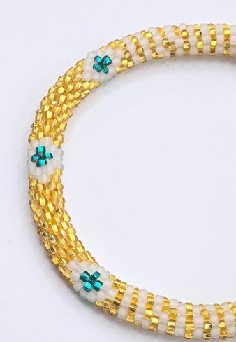 مجموعة من 2 أساور مصنوعة يدويًا من الخرز الزجاجي بوهو كروشيه أساور من نيبال، مجوهرات الأزياء النسائية، إكسسوارات مطرزة بالخرز هيبي للارتداء اليومي in Kuwait