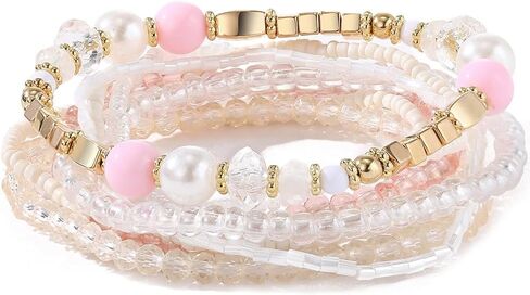 Beaded Bracelets for Women Trendy Stacks Boho Bead Bracelet Pack Friendship Jewelry in Saudi Arabia
