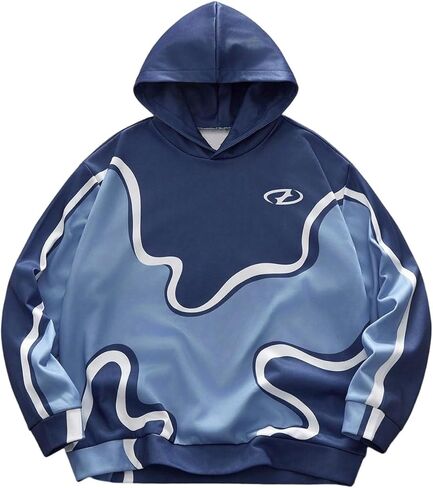 WDIRARA Men's Color Block Hoodies Long Sleeve Hooded Sweatshirts Pullover Tops Streetwear in Saudi Arabia