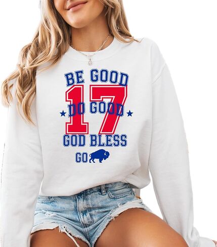 Be Good Do Good God Bless Go Buffalo Sweatshirt, Football Sweatshirt, Unisex Graphic Tees Long Sleeve in Kuwait