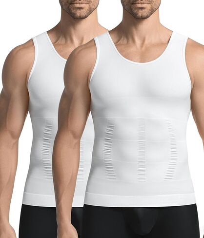 قميص رجالي مكون من قطعتين لتنحيف الجسم وتنحيف البطن وقميص ضغط حراري بدون أكمام in Kuwait