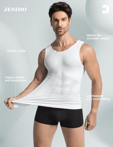 قميص رجالي مكون من قطعتين لتنحيف الجسم وتنحيف البطن وقميص ضغط حراري بدون أكمام in Kuwait