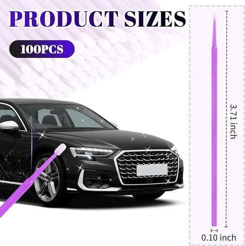 100PCS Mini Car Touch Up Paint Brushes,Single-Use Micro Brushes for Fine Detail Car Paint Scratch Repair,Portable Micro Applicator Brush Cars Accessories for Paints Chip Repair in Saudi Arabia