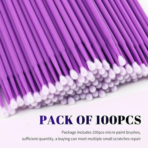100PCS Mini Car Touch Up Paint Brushes,Single-Use Micro Brushes for Fine Detail Car Paint Scratch Repair,Portable Micro Applicator Brush Cars Accessories for Paints Chip Repair in Saudi Arabia