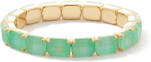 سوار سوريلي ديلايت من قطع الزمرد باللون الأخضر النعناعي، طوله 17.78 سم، لون ذهبي ساطع in Kuwait