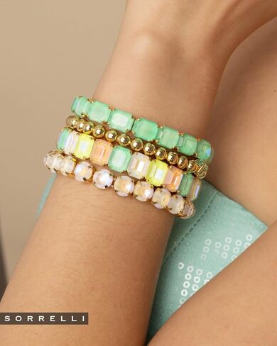 سوار سوريلي ديلايت من قطع الزمرد باللون الأخضر النعناعي، طوله 17.78 سم، لون ذهبي ساطع in Kuwait