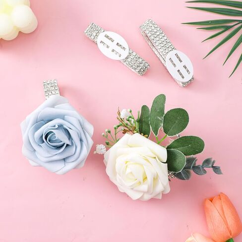 4 Pcs Corsage Wristlet Bands Rhinestone Bracelet, Rhinestone Wrist Corsage, Elastic DIY Wrist For Wedding Party Prom Bride Shower Party Anniversary in Saudi Arabia