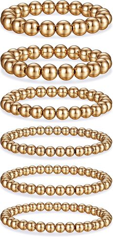 XIANNVXI 6Pcs Pearls Bracelets for Women Stretch Beaded Bracelet Stackable Faux Pearl Bracelets for Lady Bridal Bridesmaid Jewelry Multicolored Strand Bracelet Jewelry Present in Kuwait