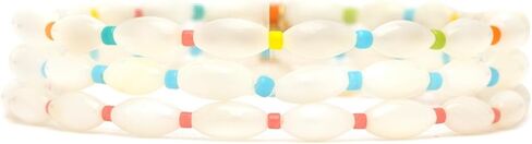 Pura Vida Bracelets Rainbow Pearl Bead Stretch Bracelet Pack for Women, Set of 3 in Saudi Arabia